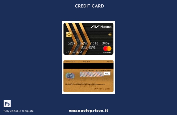 modello di carta mastercard bancaria svedese Nordnet AB in stile verificato